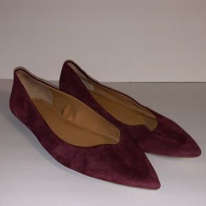 J. Crew Suede Pointy Toe Ballet Flats